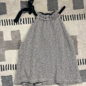 Madewell Side Tie Knit Halter Top - Black and Cream